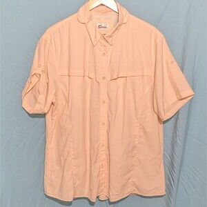 WorldWide Sportsman Fishing Shirt Womens Sz 2XL Peach Vented Gorpcore Utility
